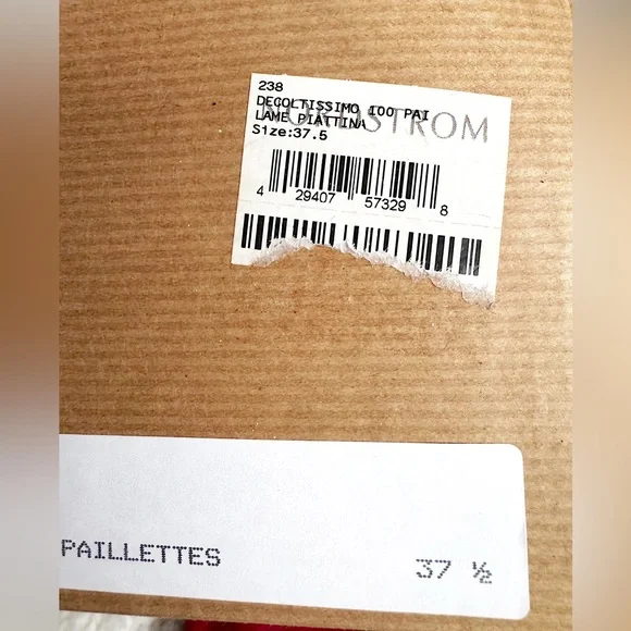 Christian louboutin sequin DECOLTISSIMO 100 SILVER PAILLETTES pointed toe heel - Picture 12 of 14